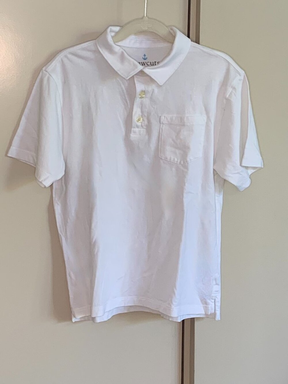 Crewcuts White Polo Shirt | Boys Size Medium (8–9) | Classic Uniform Prep Polo